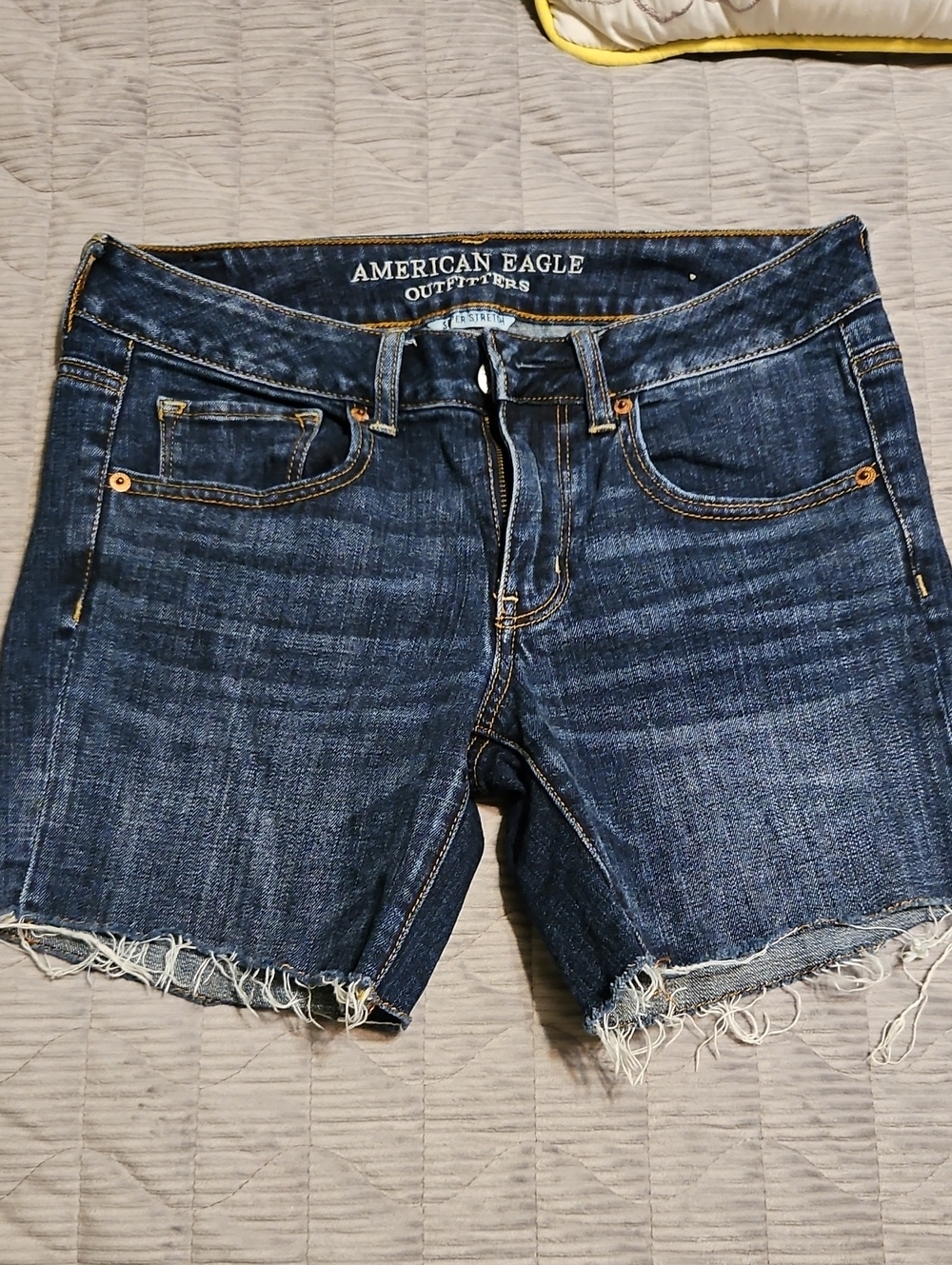 American Eagle Outfitters Dark Blue Denim Cutoff Shorts